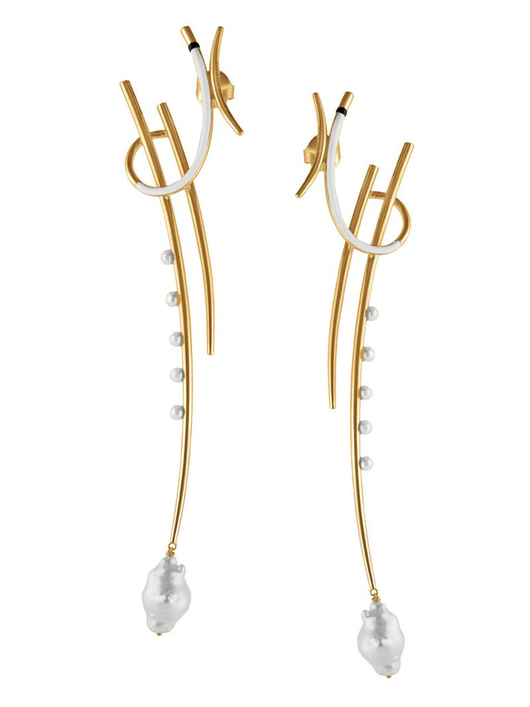 MISHO KATANA EARRING WITH PEARLS | Maison Orient