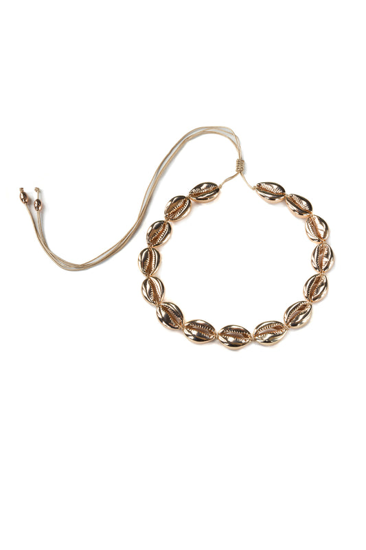 Large Puka Shell Necklace Rose Gold | Maison Orient
