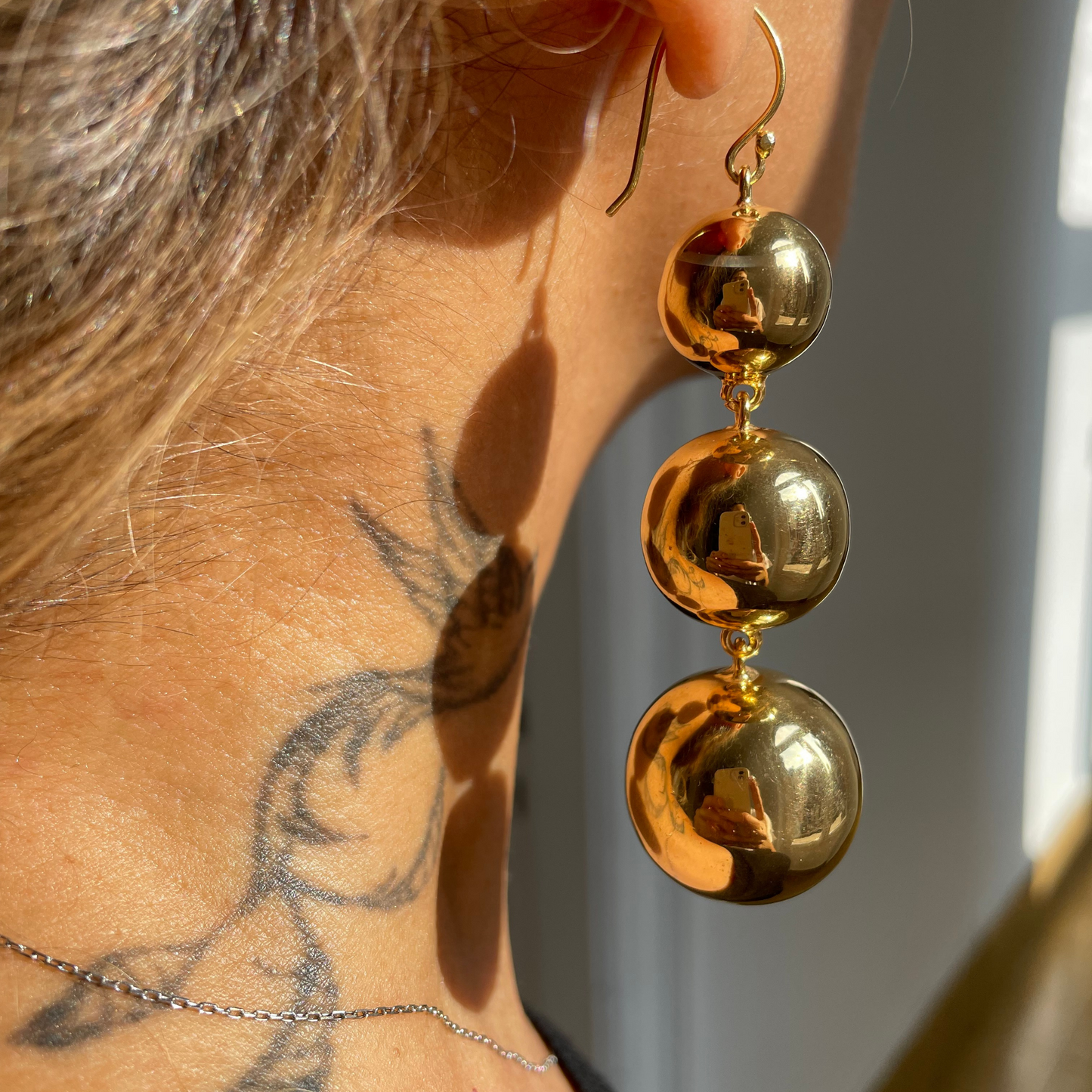 Luna Ball Drop Earrings - Small to Large Size Balls