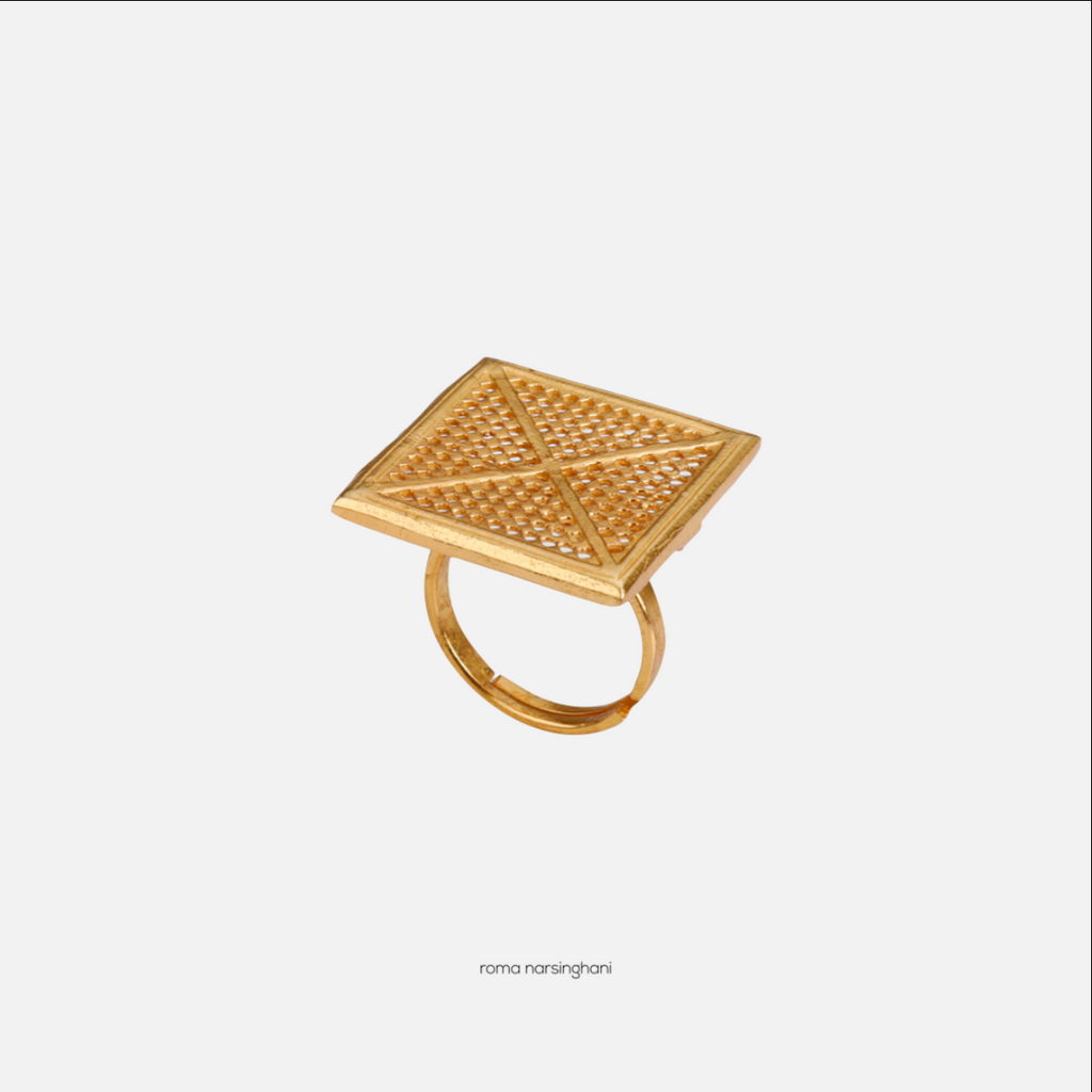 Mesh Ring in gold | Maison Orient