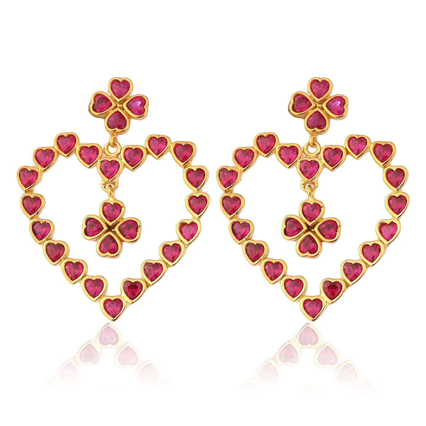 Mighty Heart Earrings - Vibrant Pink