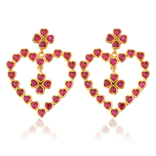 Mighty Heart Earrings - Vibrant Pink