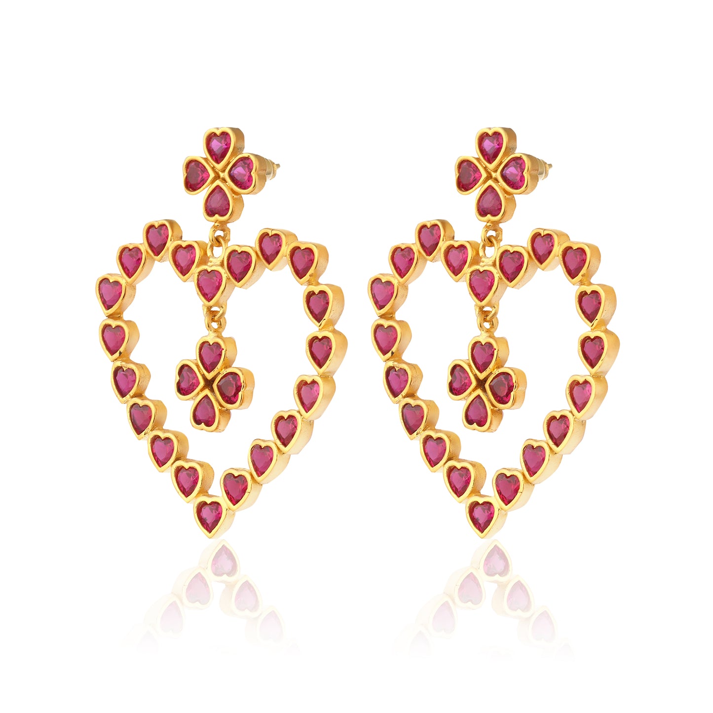 Mighty Heart Earrings - Vibrant Pink