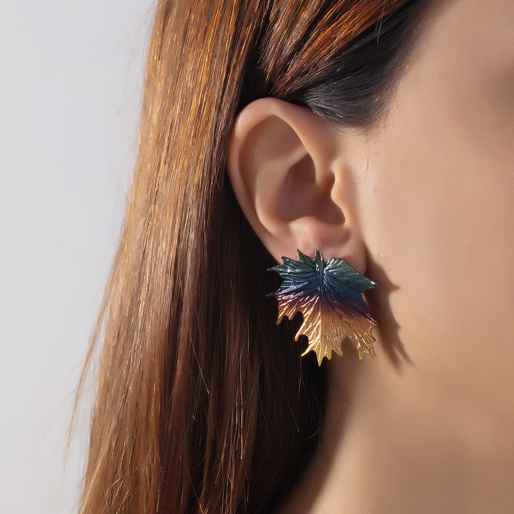 Multicolor Maple Leaf Earrings | Maison Orient