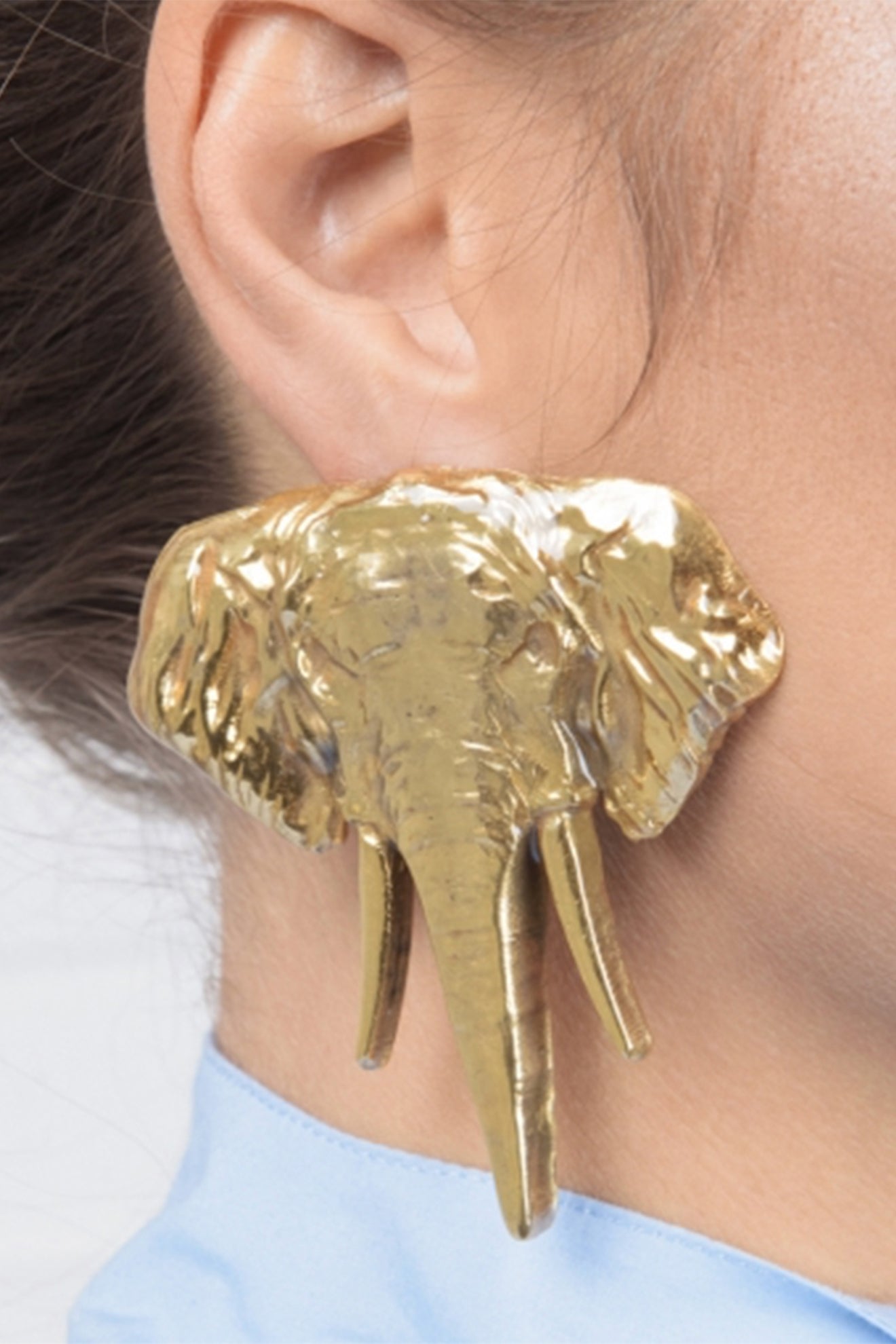 Gold Elephant Earrings | Maison Orient