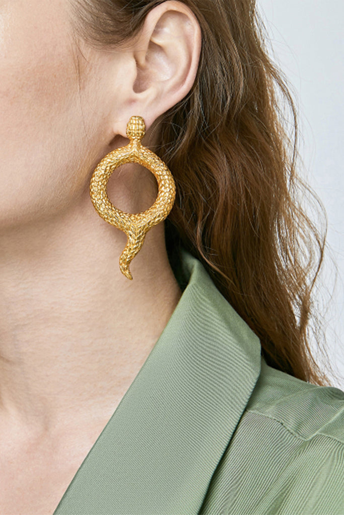 Round Snake Earrings | Maison Orient