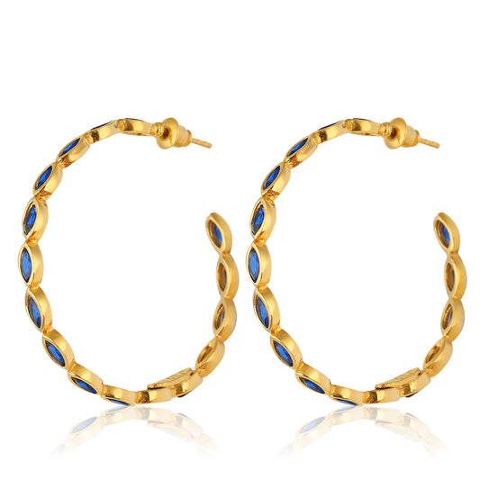 Nenet Hoop Earrings - Dark Blue