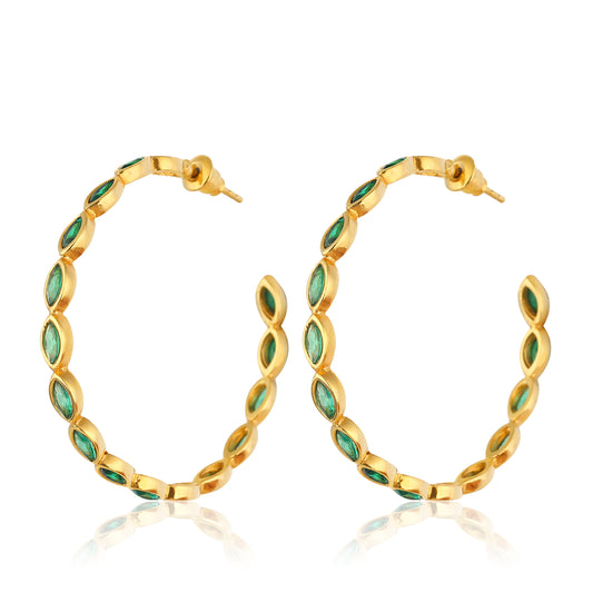 Nenet Hoop Earrings - Emerald Green