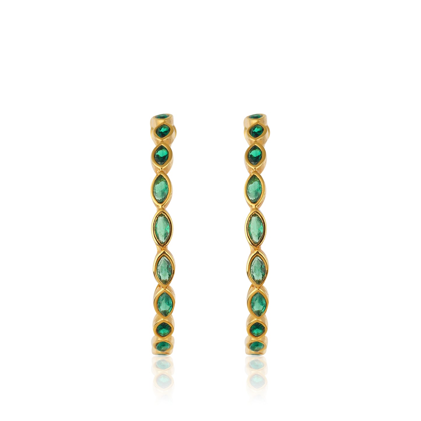 Nenet Hoop Earrings - Emerald Green