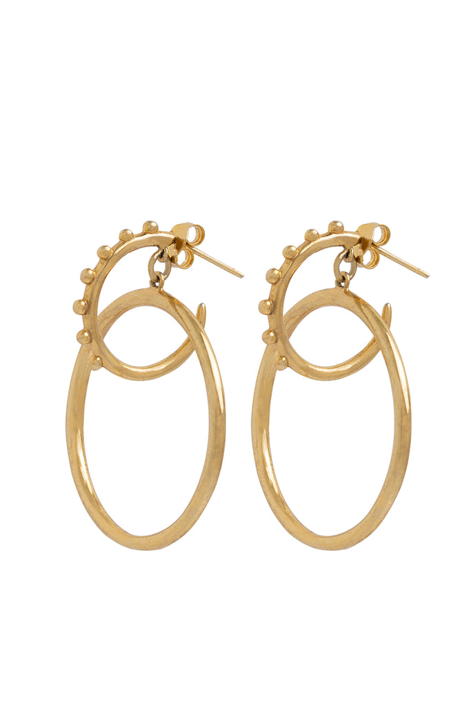 Pair Of Gold Double Earrings | Maison Orient
