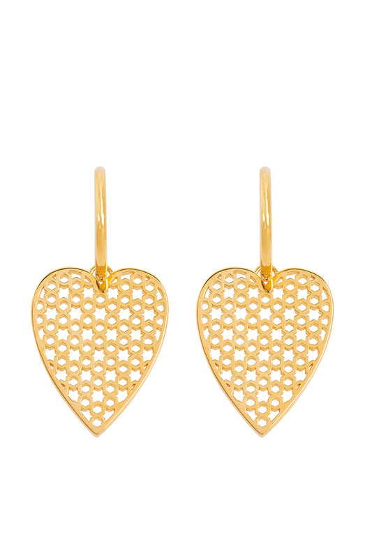 Pair Of Heart Earrings Gold | Maison Orient