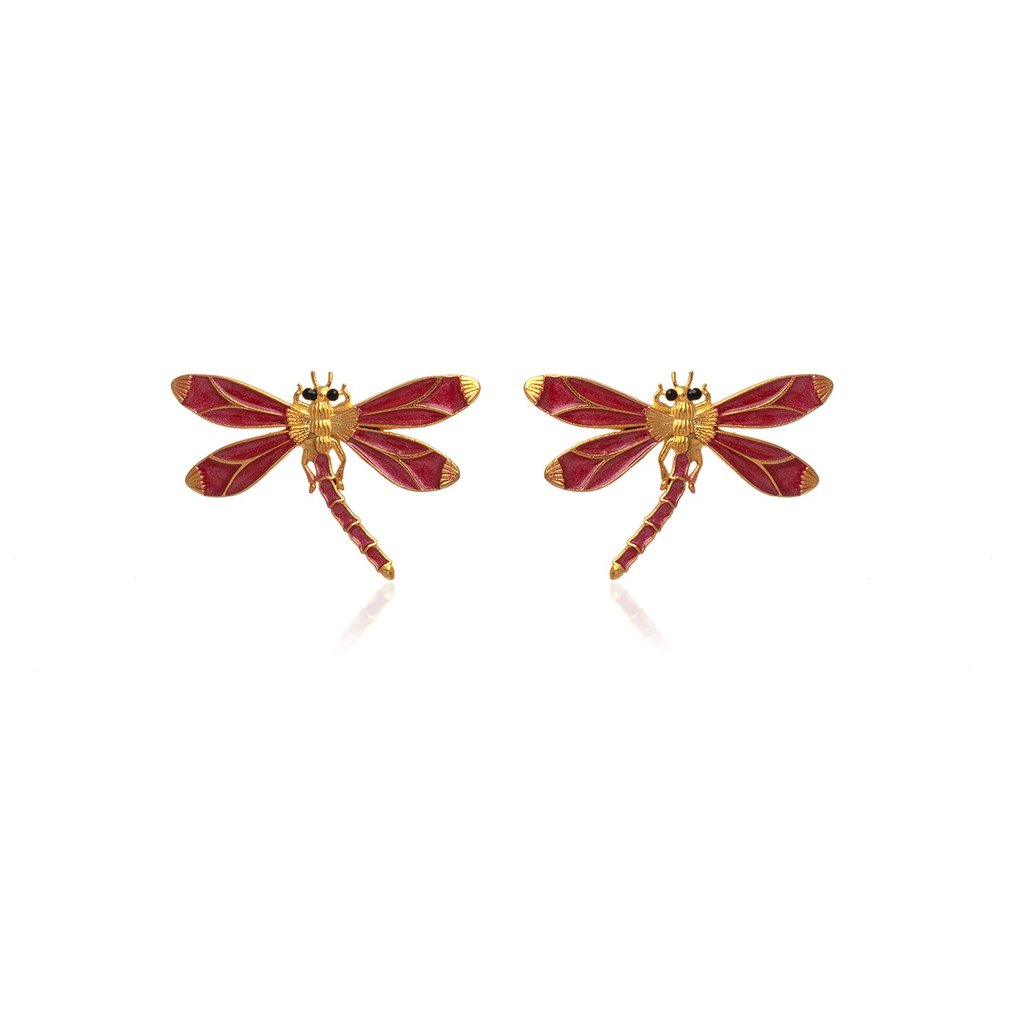 RED DRAGONFLY EARRINGS | Maison Orient