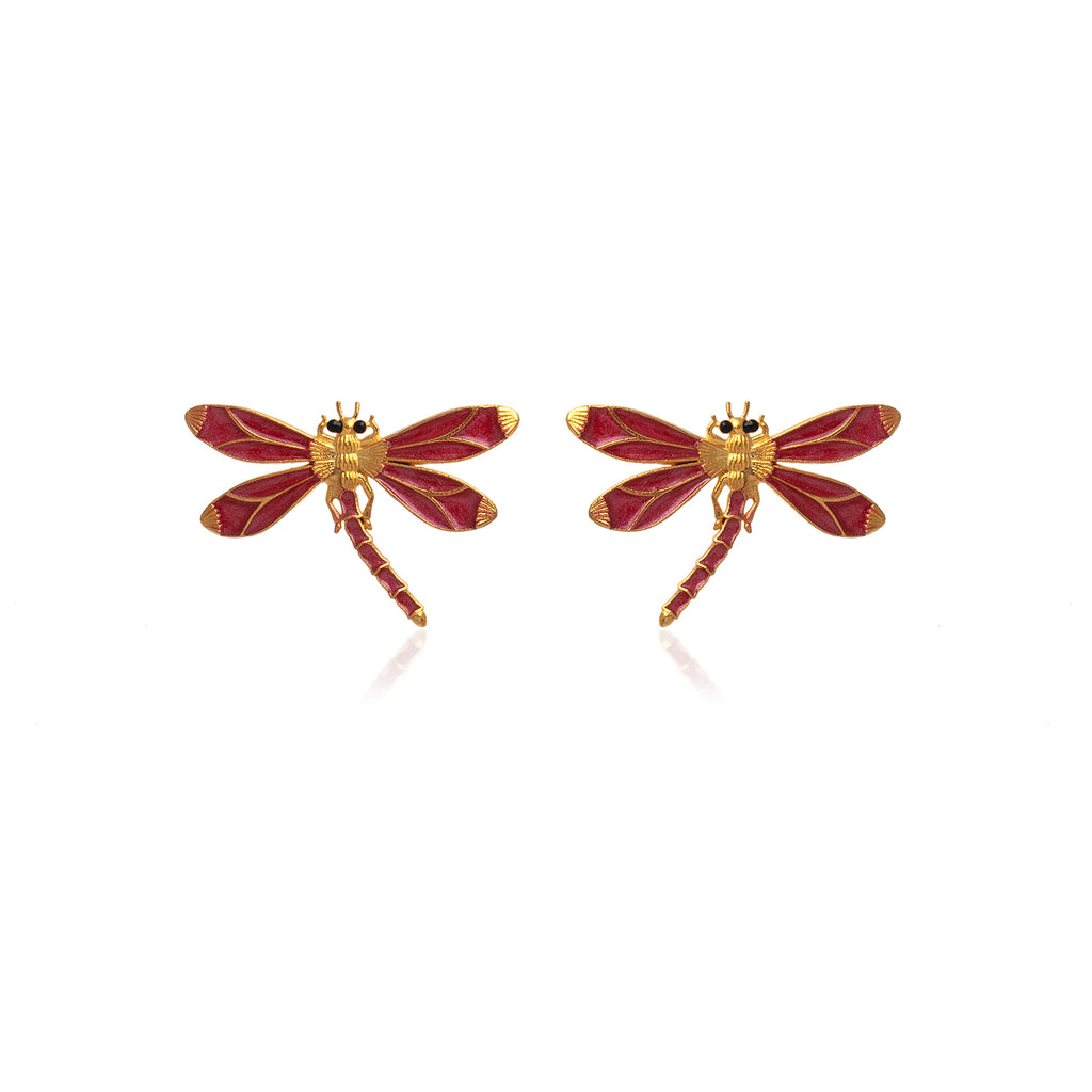 RED DRAGONFLY EARRINGS | Maison Orient
