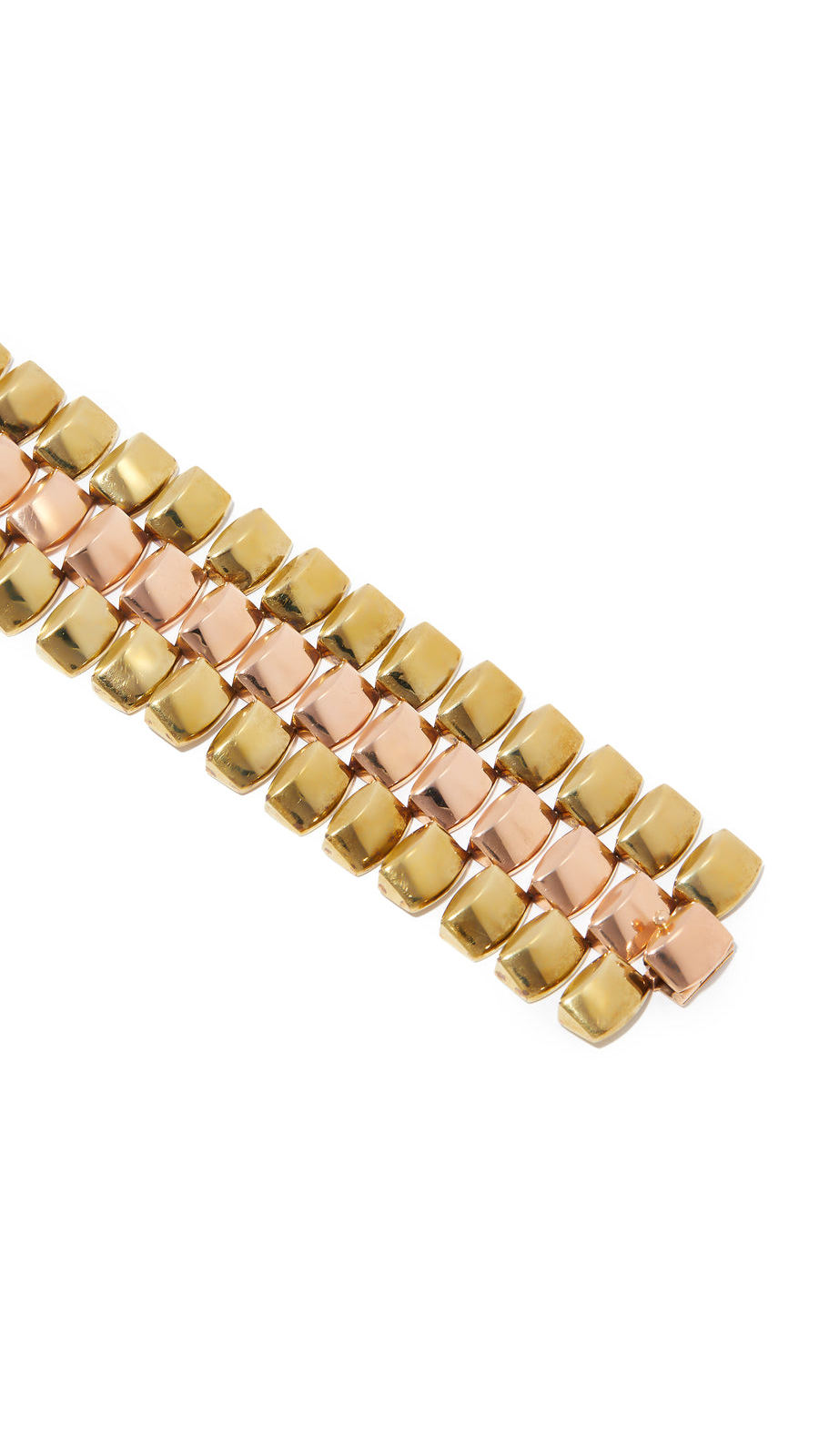 Retro Two-Tone Geometric Link Bracelet | Maison Orient