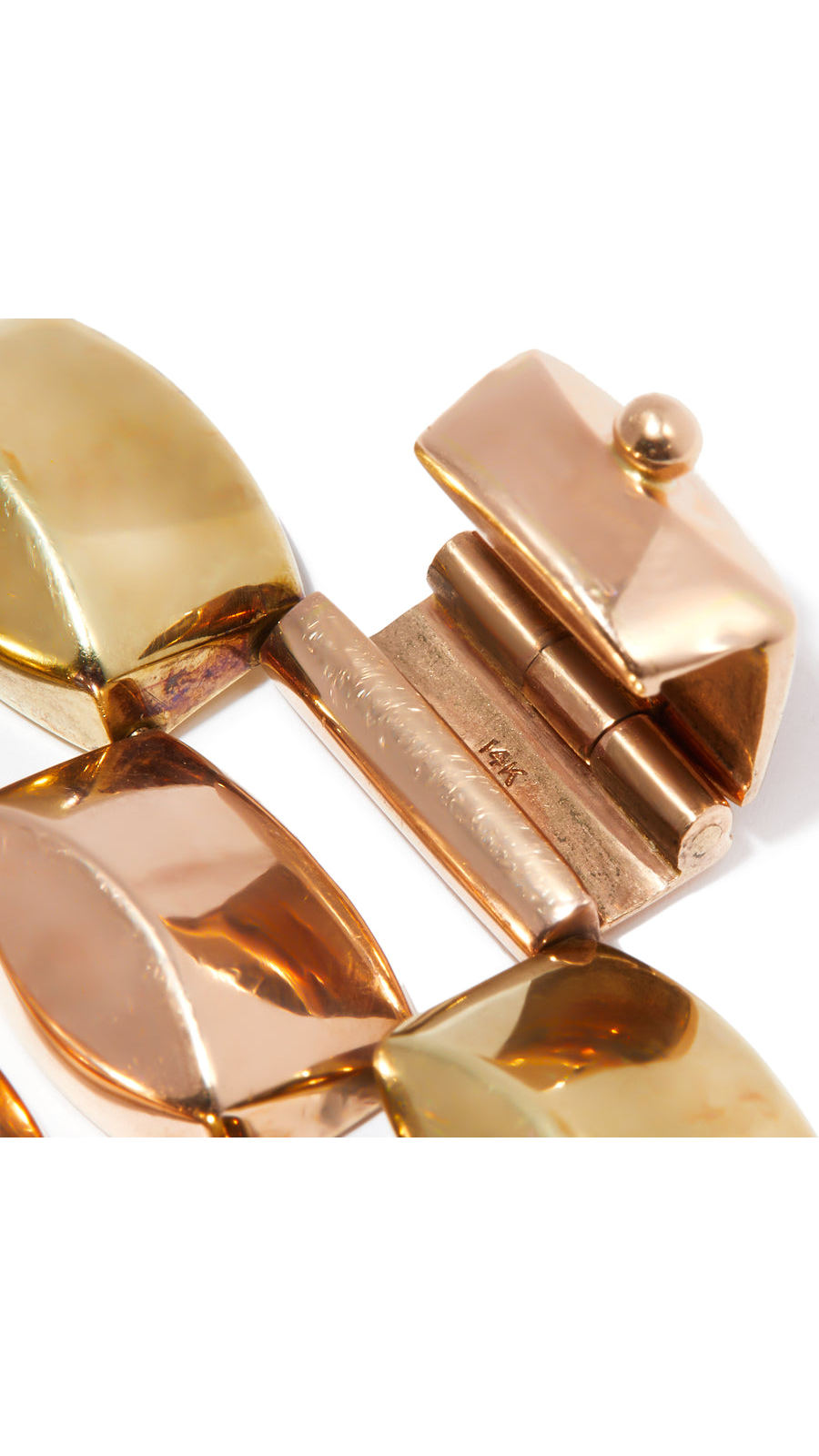 Retro Two-Tone Geometric Link Bracelet | Maison Orient