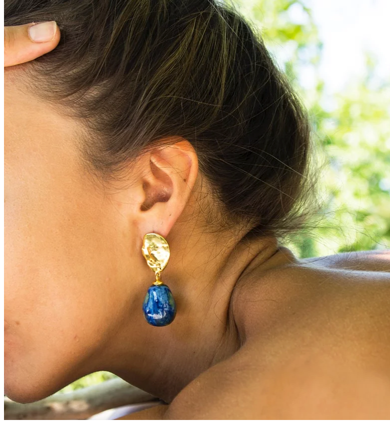Lake earrings with sea drops | Maison Orient