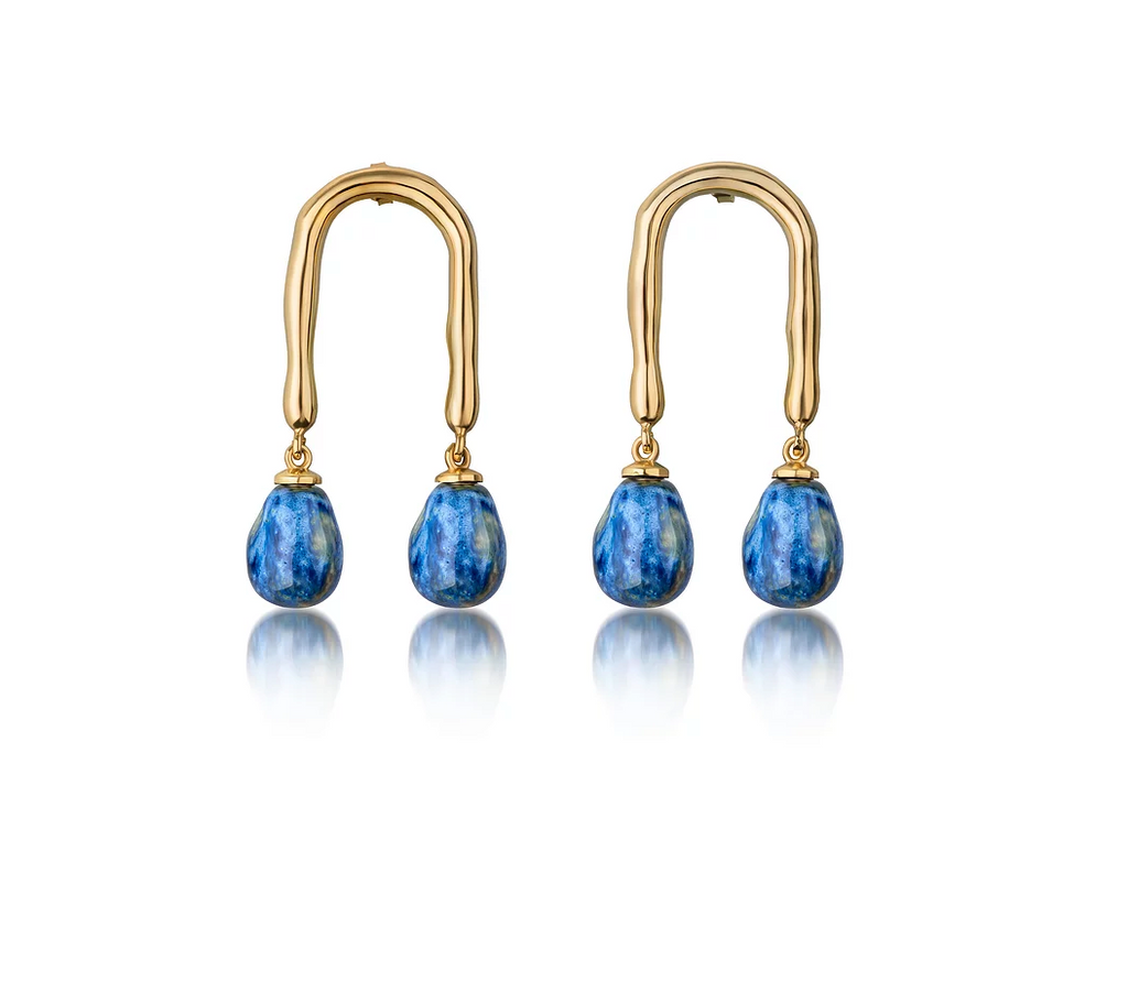 Horseshoe earrings with Sea drops | Maison Orient