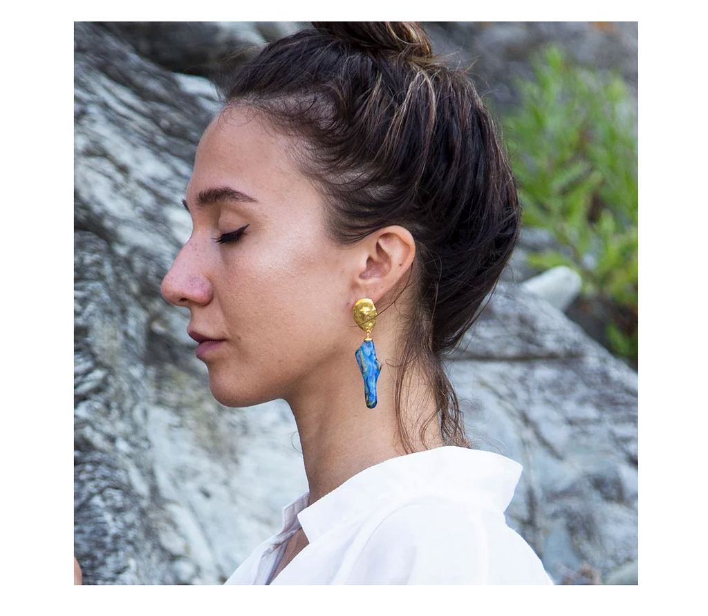 Lake earrings with sea twigs | Maison Orient