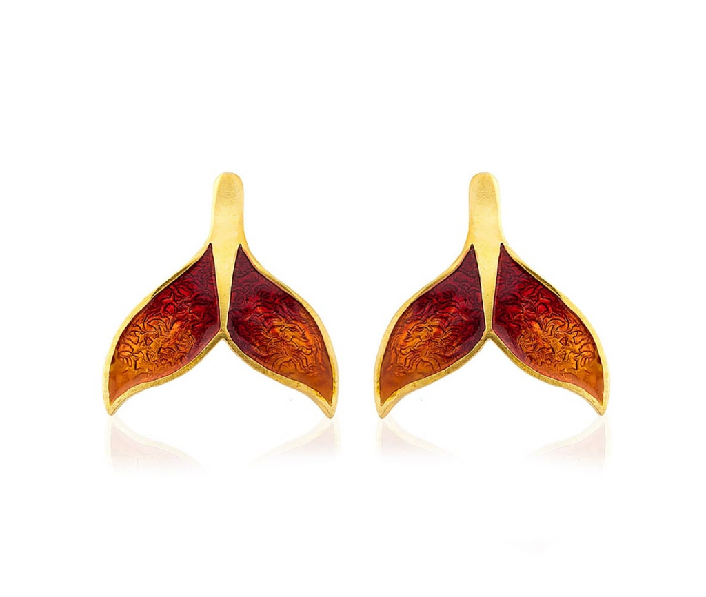 Milou Orange Ombre Whale Tail Earrings | Maison Orient