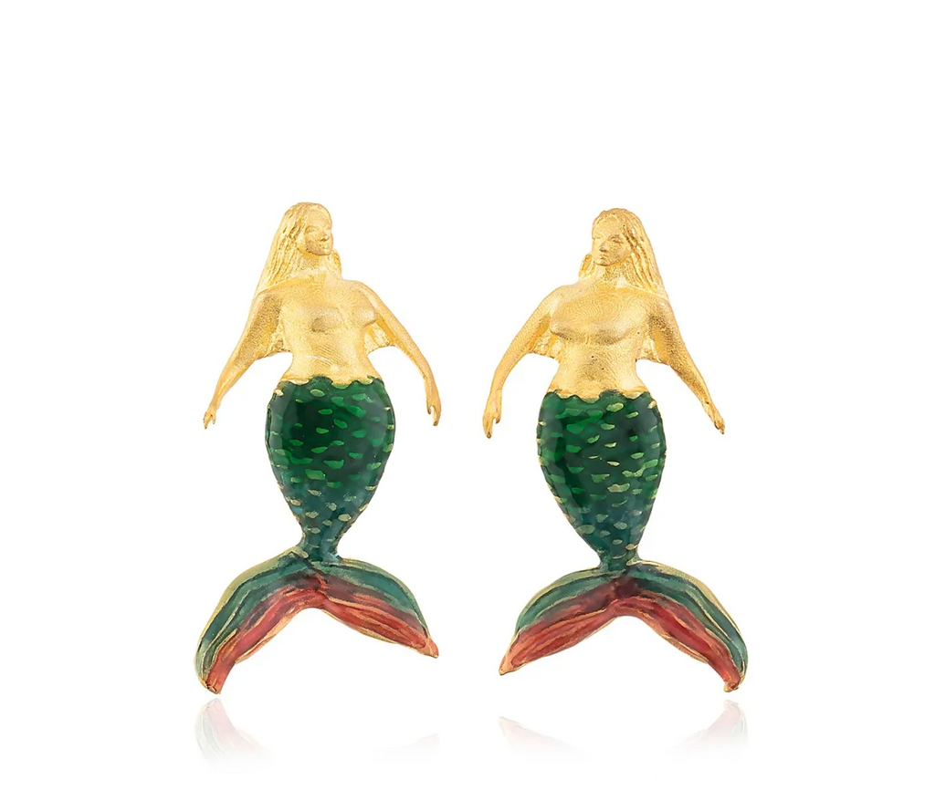 Milou Mermaid Earrings - Green | Maison Orient