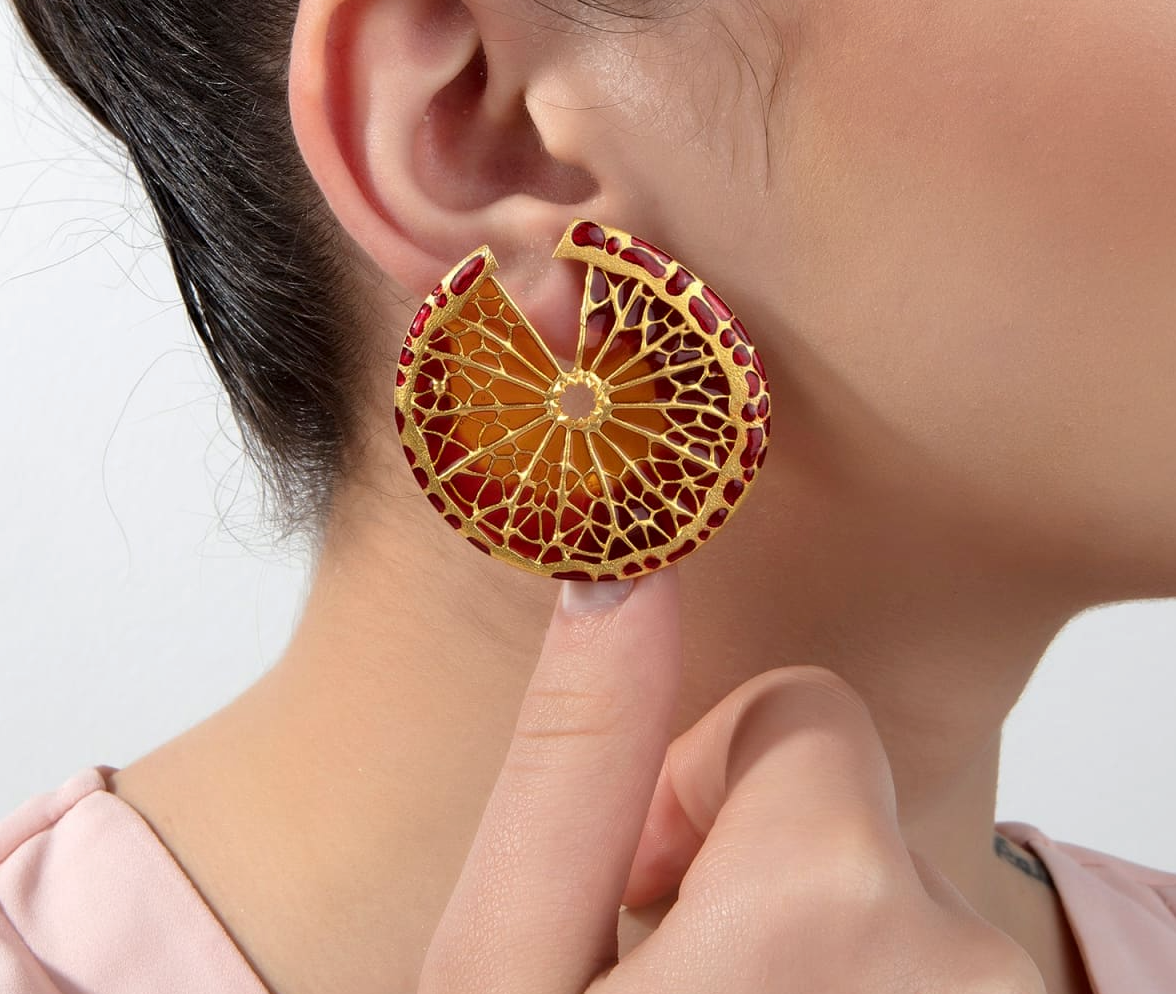 Milou Lemon Slice Earrings - Orange | Maison Orient