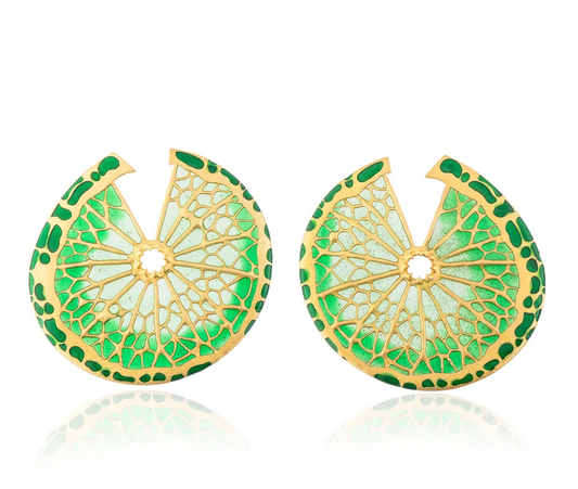 Milou Lemon Slice Earrings - Green | Maison Orient