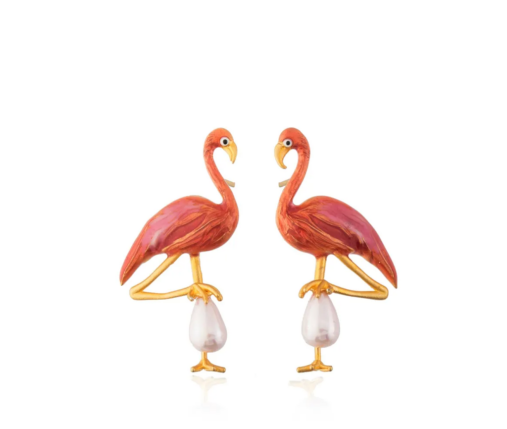Milou Pink Flamingo Earrings | Maison Orient