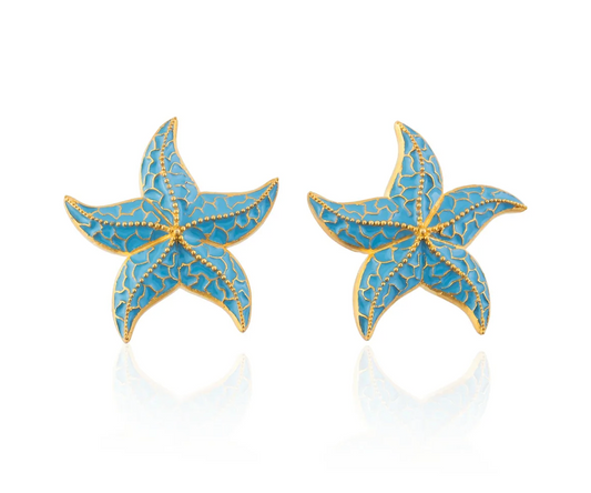 Milou Starfish Earrings - Blue | Maison Orient