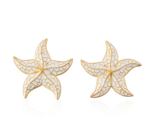 Milou White Starfish Earrings | Maison Orient