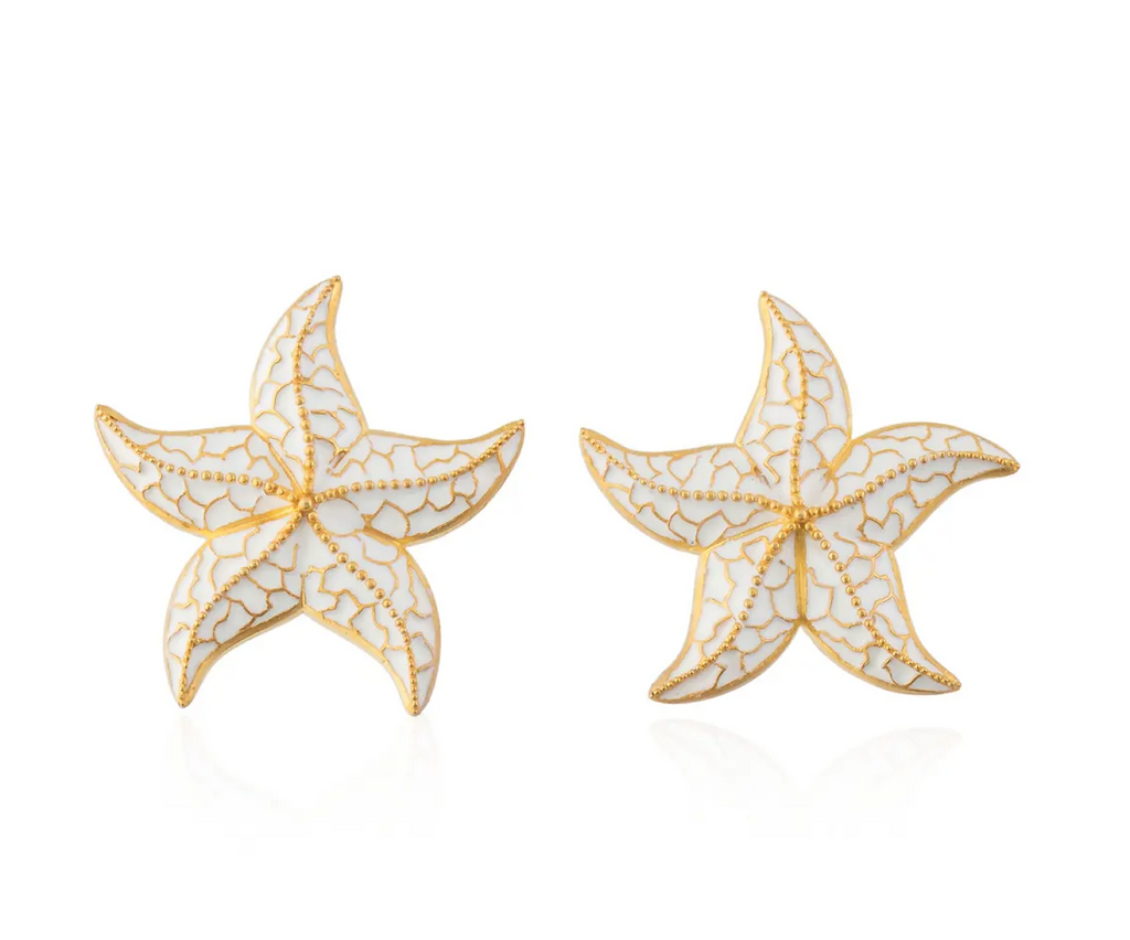 Milou White Starfish Earrings | Maison Orient