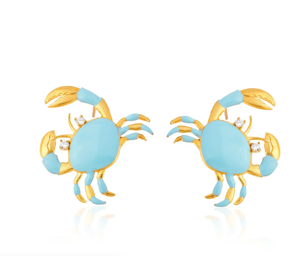 Milou Crab Earrings - Turquoise Blue | Maison Orient