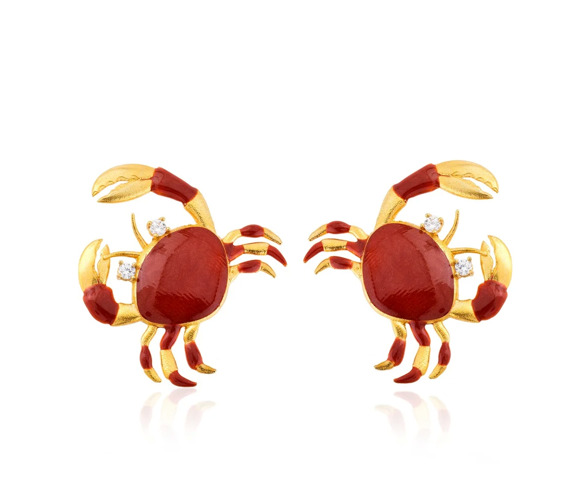 Milou Crab Earrings - Orange | Maison Orient