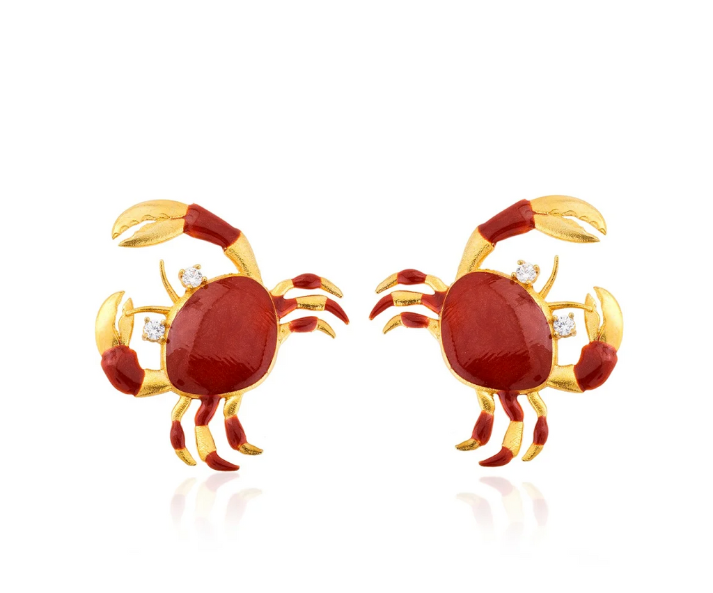 Milou Crab Earrings - Orange | Maison Orient
