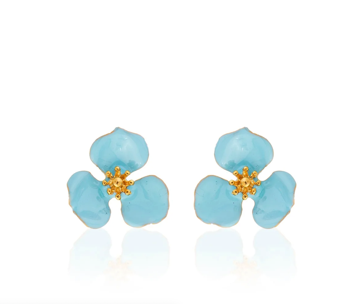 Milou Bloom Flower Earrings - Turquoise Blue | Maison Orient