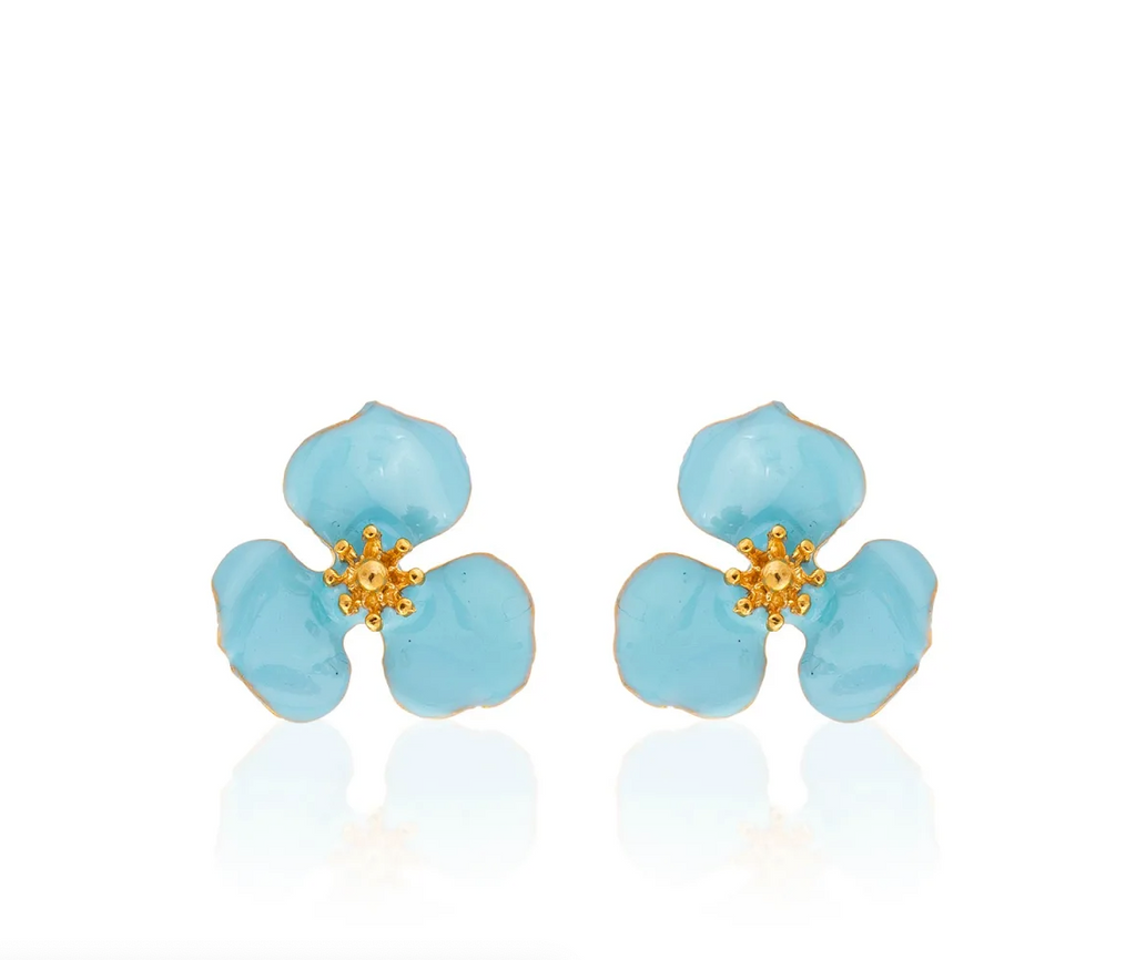 Milou Bloom Flower Earrings - Turquoise Blue | Maison Orient