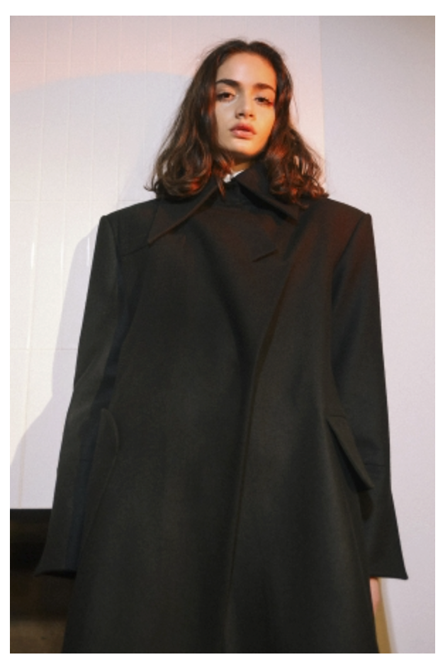Double Asymmetric Breasted Coat | Maison Orient