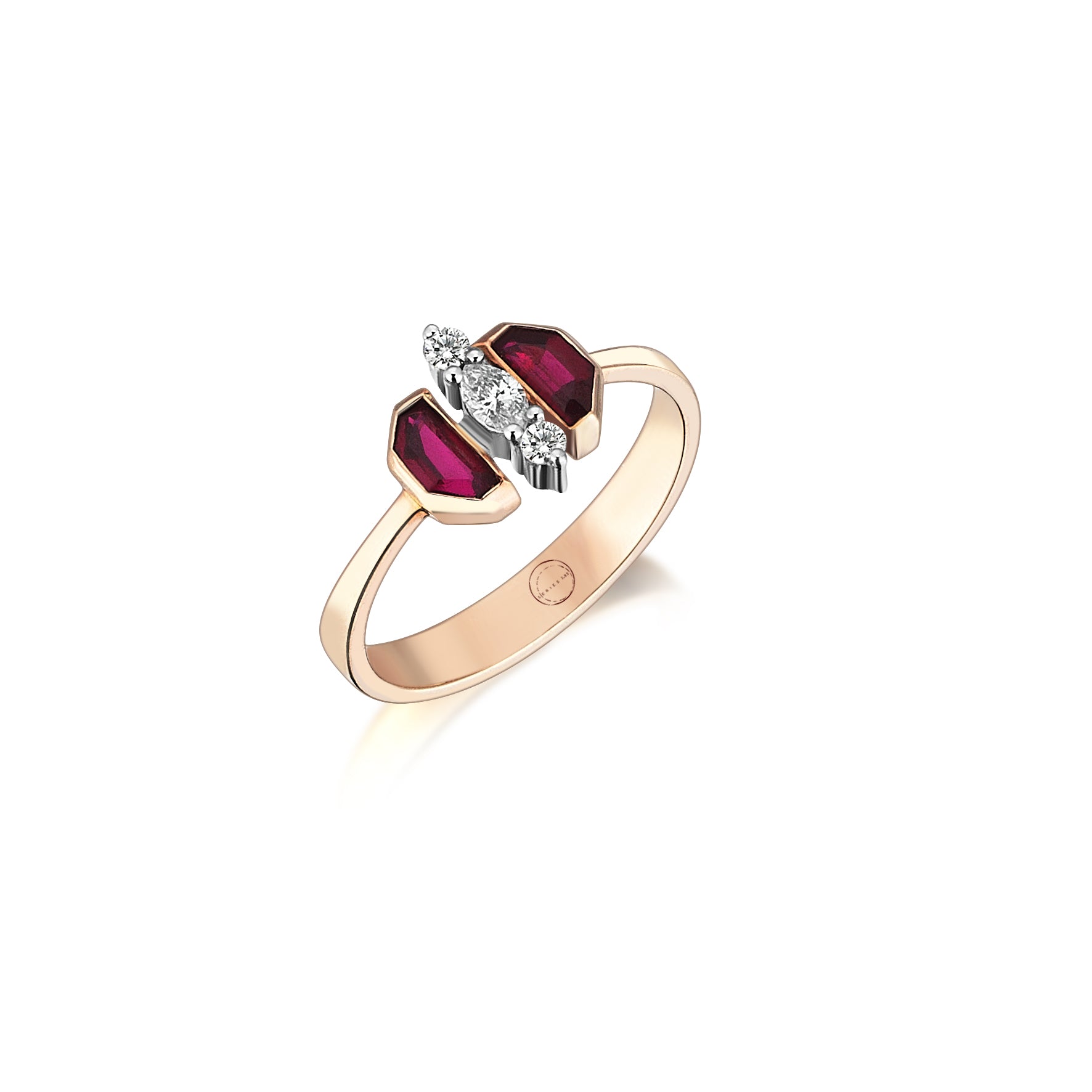 Series Galaxy Ruby Half Moon Ring | Maison Orient