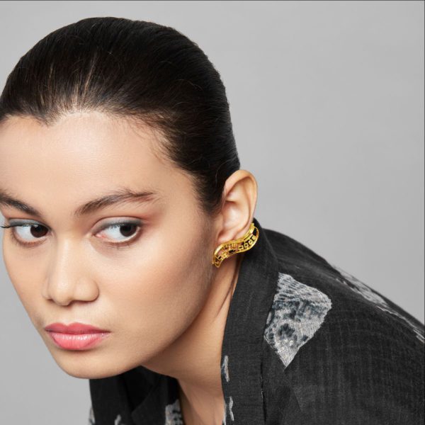 Maya Studs in Gold / Jet Black | Maison Orient