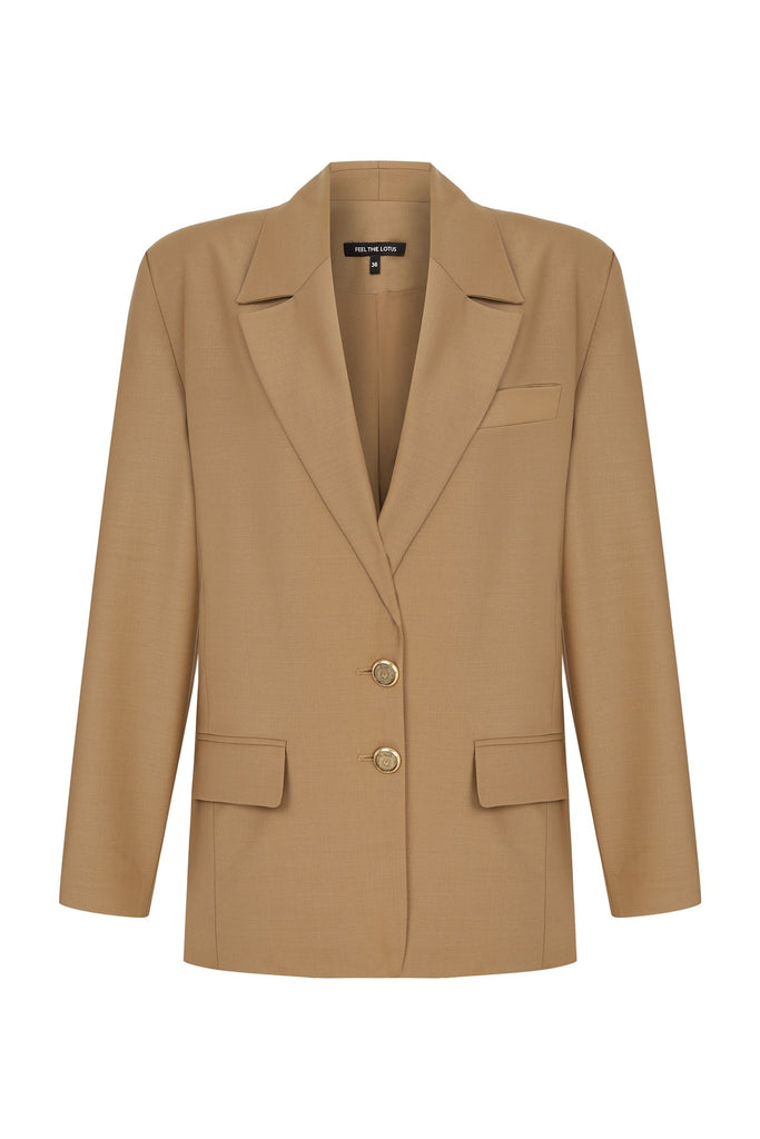 Theia Boyfriend Camel Jacket | Maison Orient