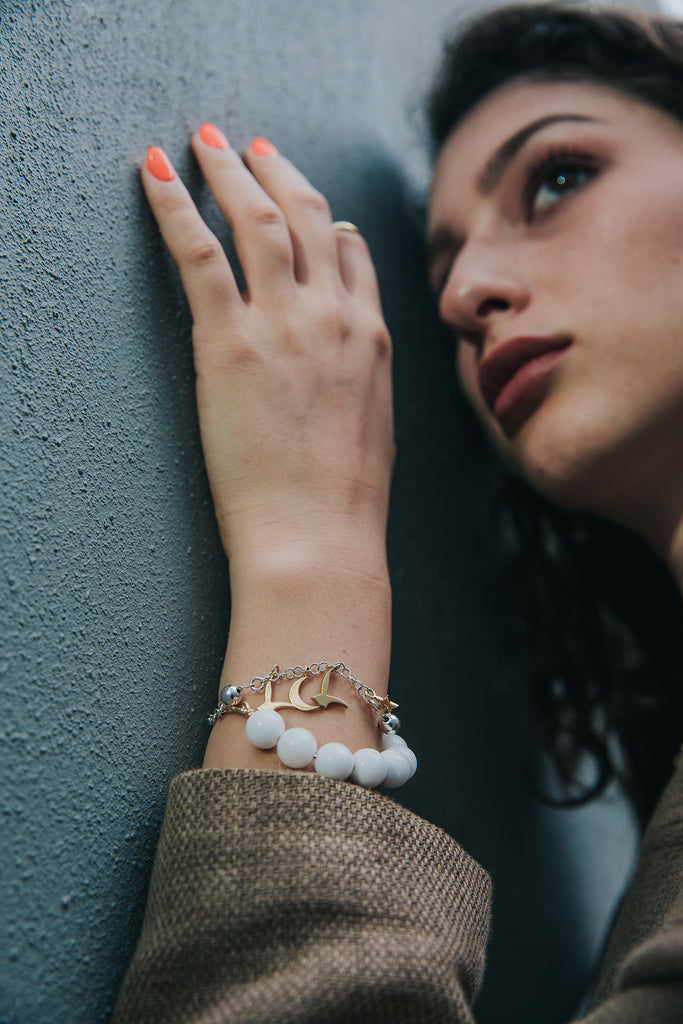 The Infinite Light Bracelet In 9 K White And Yellow Gold | Maison Orient