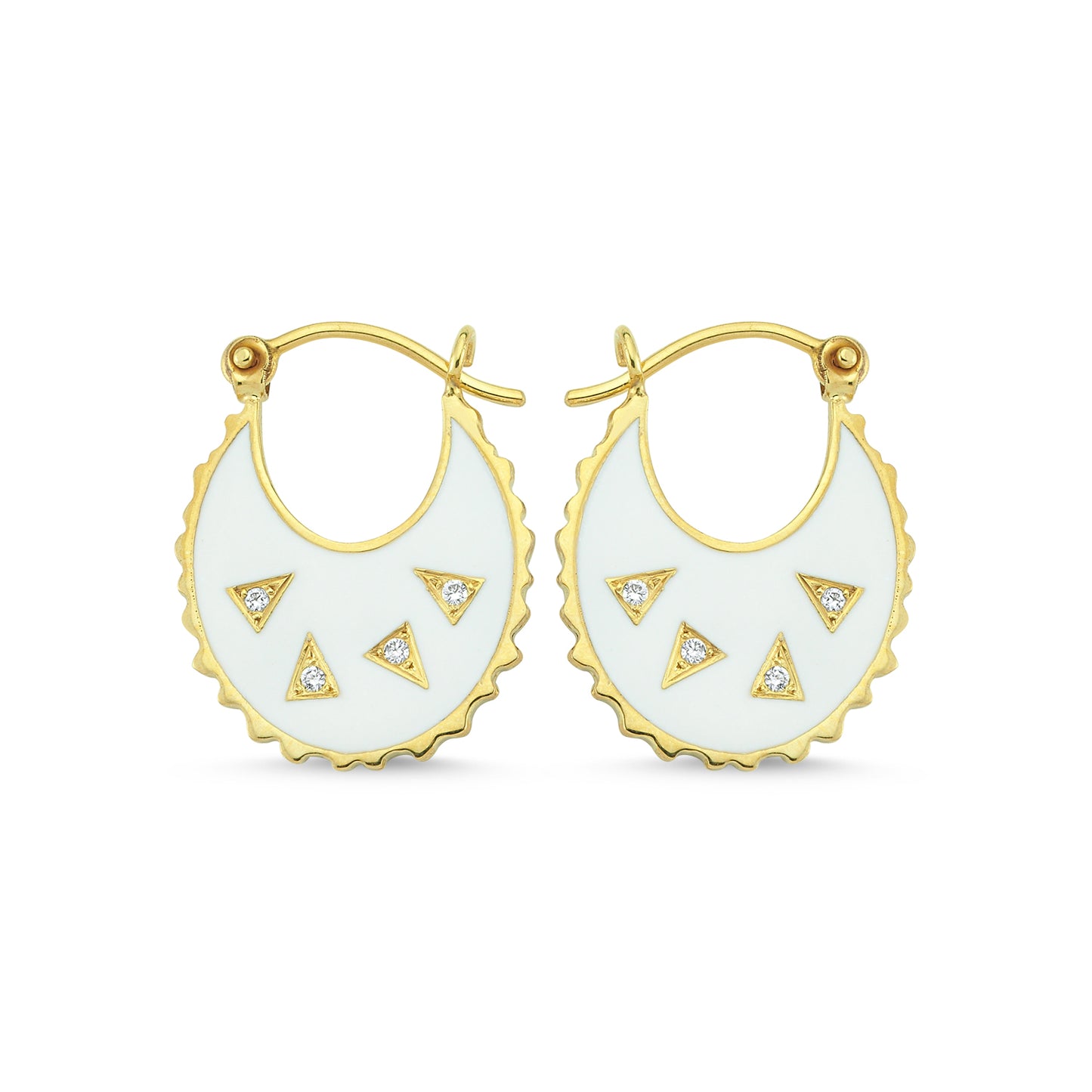 White Sun Disc Earrings | Maison Orient