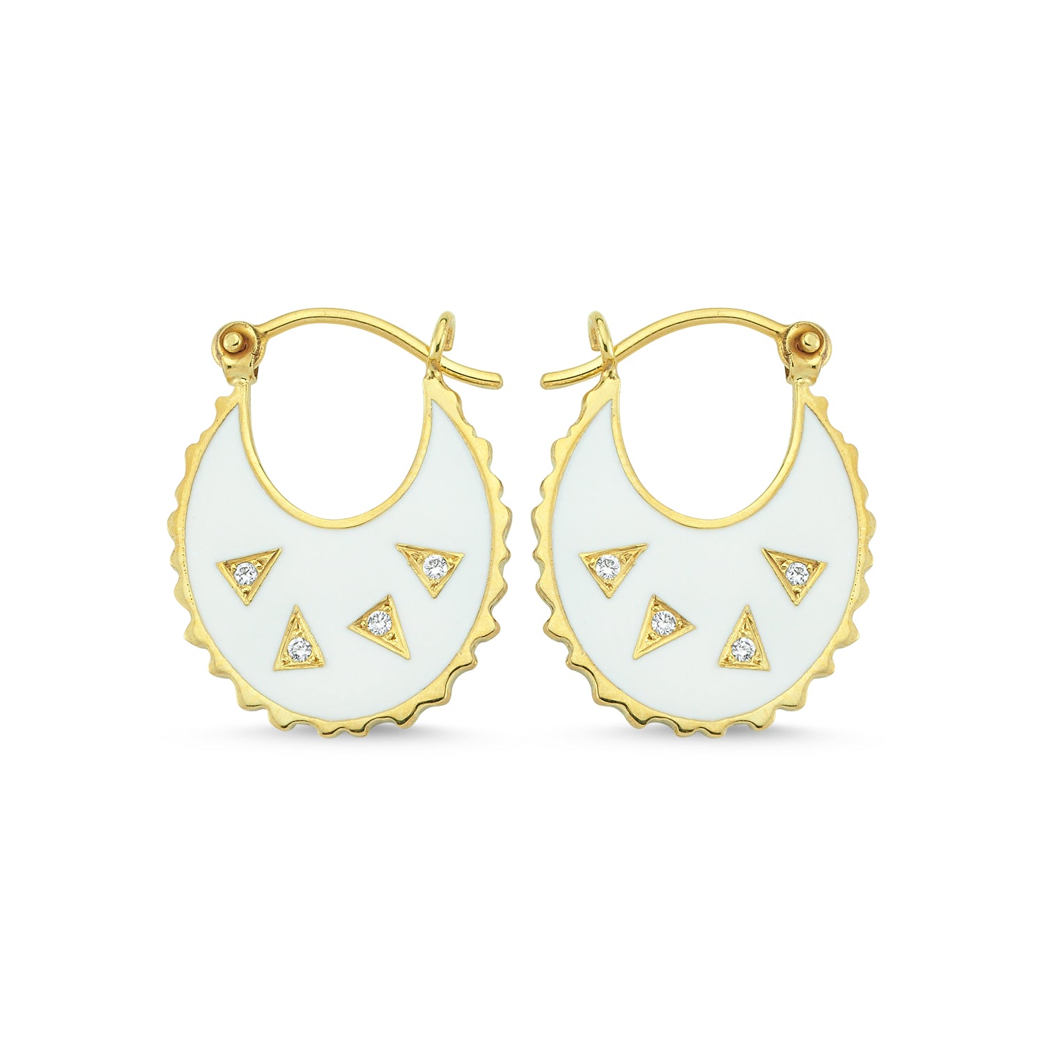 White Sun Disc Earrings | Maison Orient