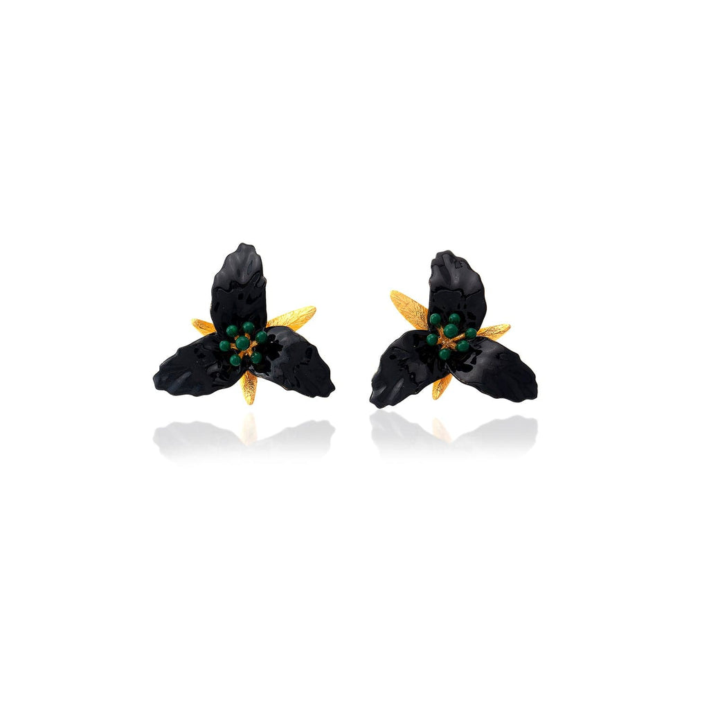 Black Lily Flower Earrings - Maison OrientMilou JewelryMaison OrientEarrings