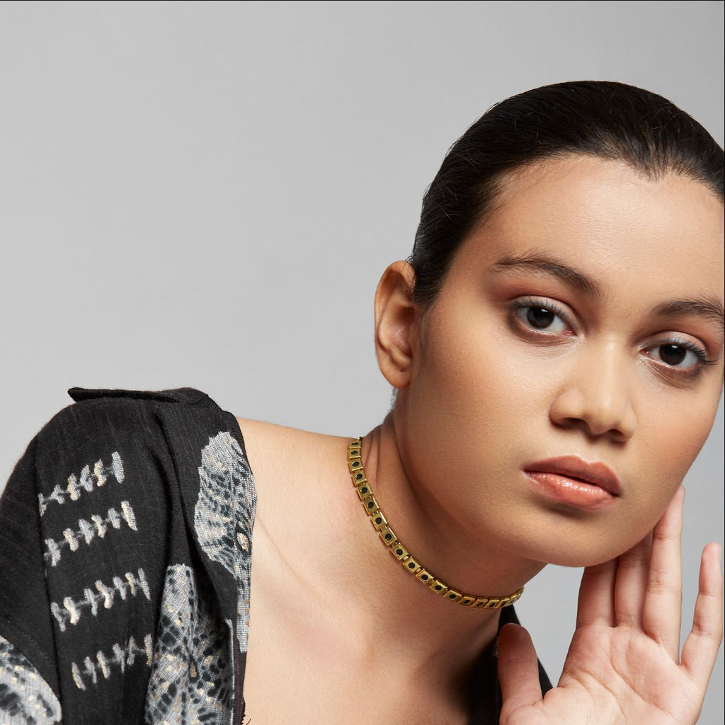 Black Meena Choker In Black / Gold - Maison OrientRoma NarsinghaniMaison OrientNecklaces