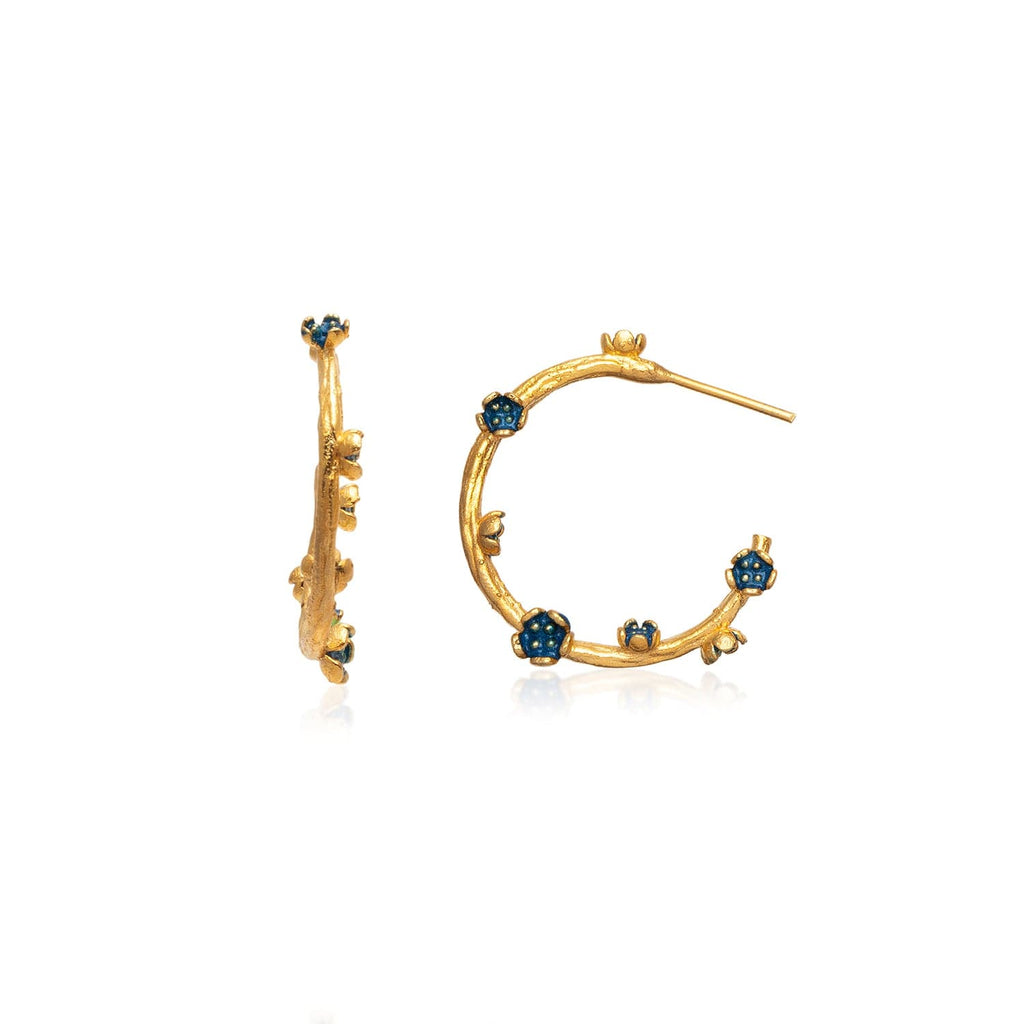 Blue Flower Hoop Earrings - Maison OrientMilou JewelryMaison OrientEarrings