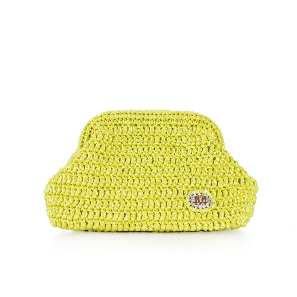 CAMILLE IN LIME GREEN RAFFIA - Maison OrientJIMBAMaison OrientClutch Bags