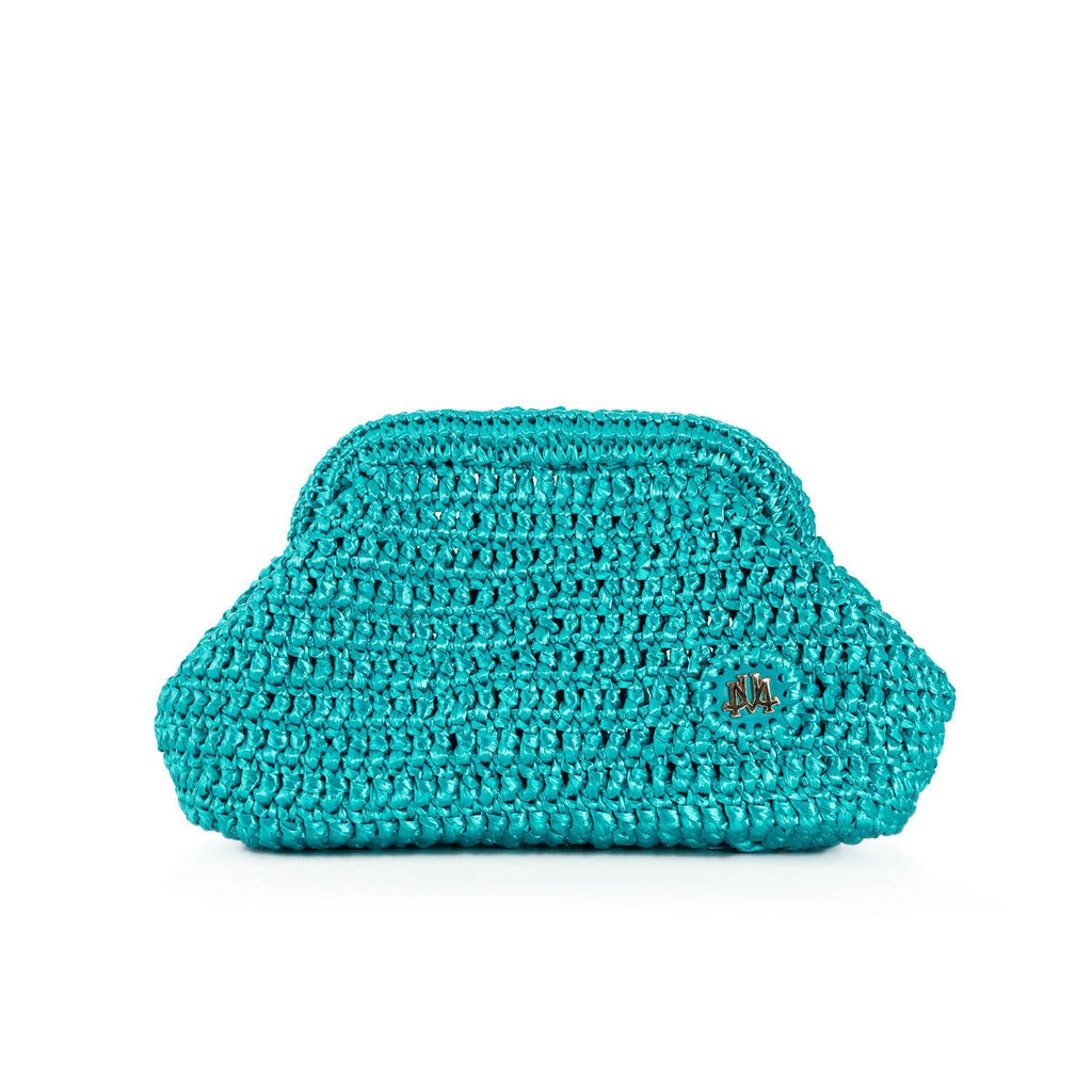 CAMILLE IN VERDIGRIS RAFFIA - Maison OrientJIMBAMaison OrientClutch Bags