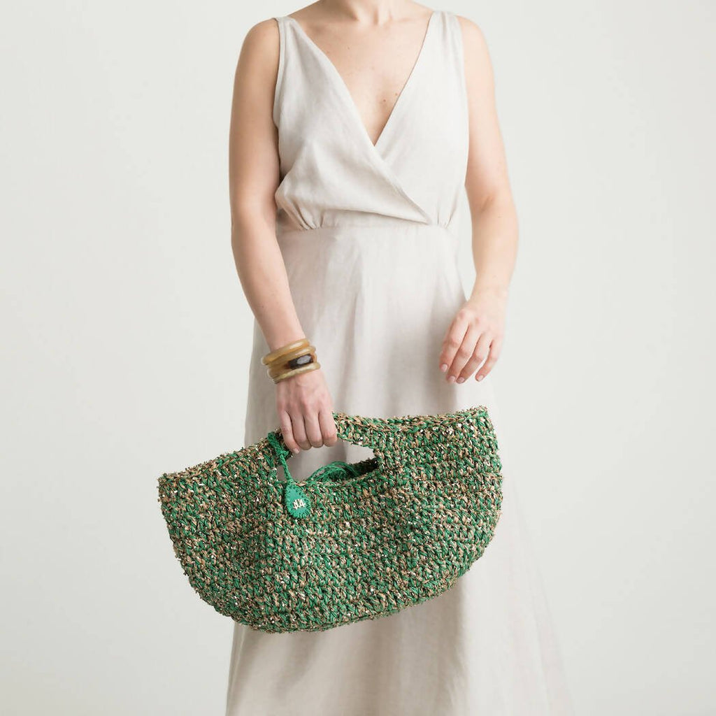 CAPRI IN CLASSIC GREEN BASKET TOTE - Maison OrientJIMBAMaison OrientTote Bags