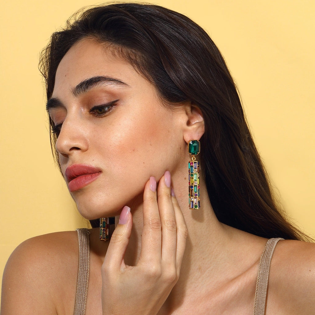 Cher Drop Earrings - Emerald Green - Maison OrientMaison SoulaMaison OrientEarrings