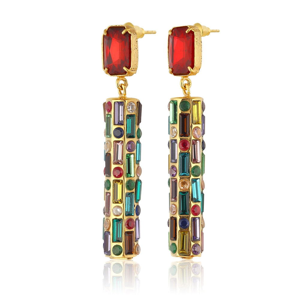 Cher Drop Earrings - Emerald Red - Maison OrientMaison SoulaMaison OrientEarrings